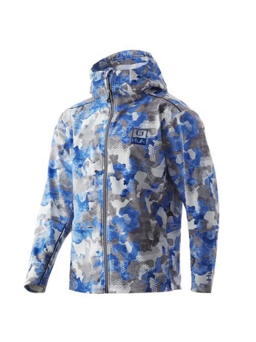 HUK ICON X Lightweight Blue Camo Hooded Zip Up Jacket Men’s Size M D60